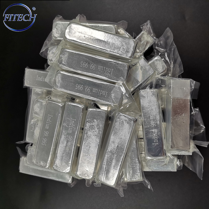 Soláthar 99.95% Pure Indium Metal Ingot nó Cnapshuim Praghas